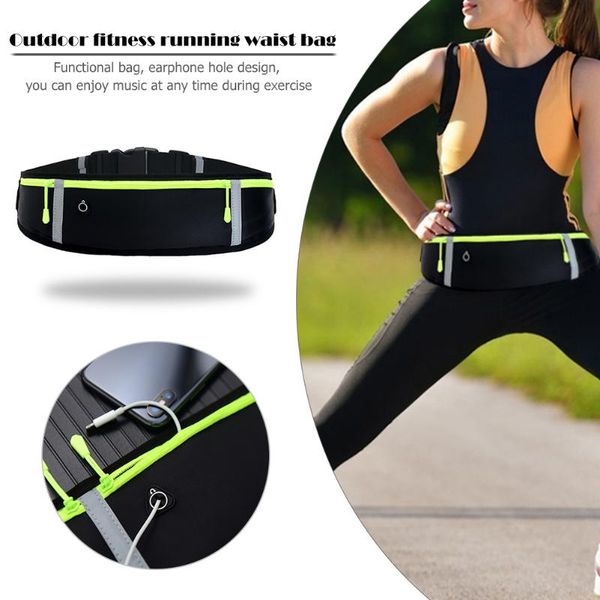 

waist bags anti-theft belt pack outdoor travel fitness running sport bag reflective strips fanny phone holder