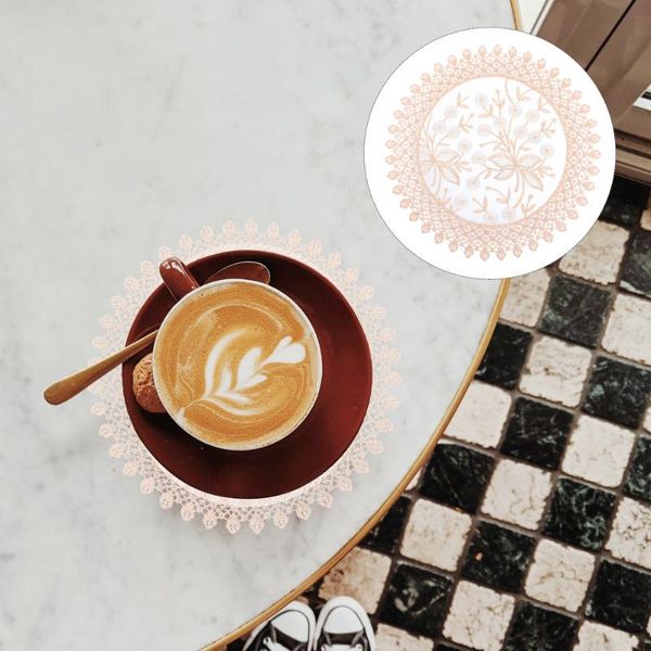 

mats & pads 2pcs flower embroidered coasters lace table decorative classy cup