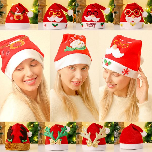 

christmas hat different style santa claus hat single plush knitted home party gift beanie warm funny new year decor, Blue;gray
