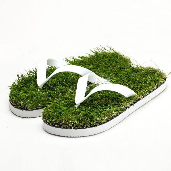 

slippers personality straw slipper women lawn simulation grass herringbone, Black