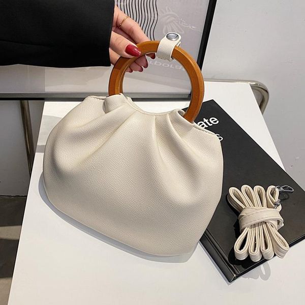 

evening bags round shape handle design soft pu leather crossbody for women 2021 fashion shoulder handbags ladies totes