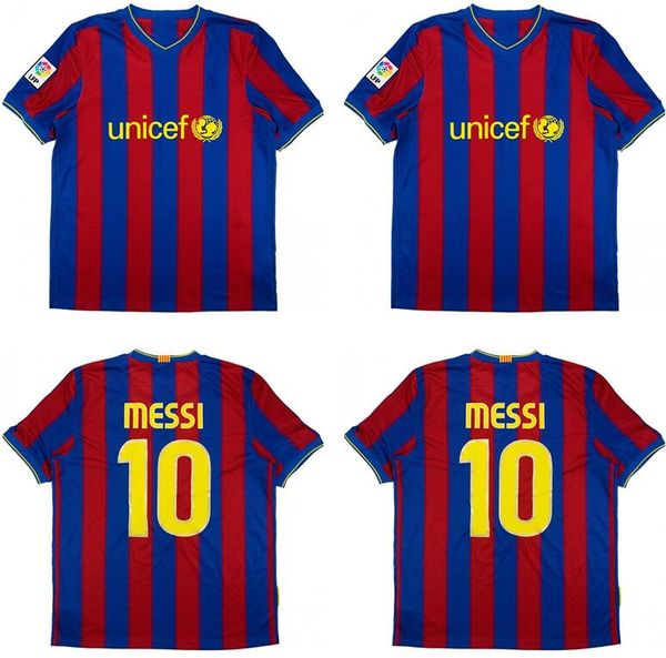 

2009 2010 dani alves messi xavi a.iniesta henry ibrahimovic home retro soccer jersey 09 10 bojan pedro sergio vintage classic football shirt, Black;yellow