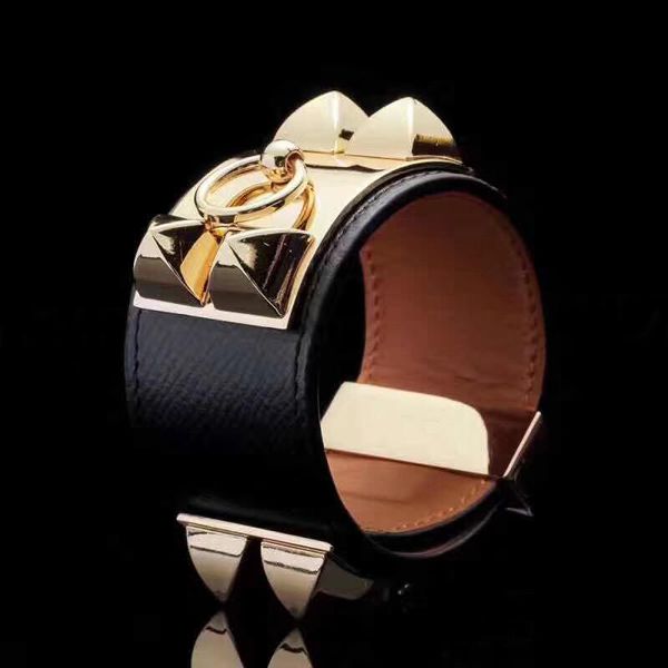 

belts women's genuine leather rivet punk bracelet palm pattern wrist band gold and silver buckle, Black;brown