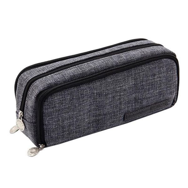 

pencil bags simple large capacity case double layer storage bag handheld portable office stationery for students