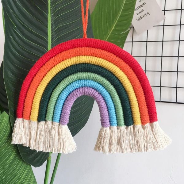 

decorative objects & figurines rainbow wind home children's room pendant hand woven wall 7 pieces decor