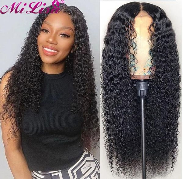

lace wigs deep wave wig for women human hair pre plucked natrual hairline 13x1x6 t part brazilian remy curly, Black;brown