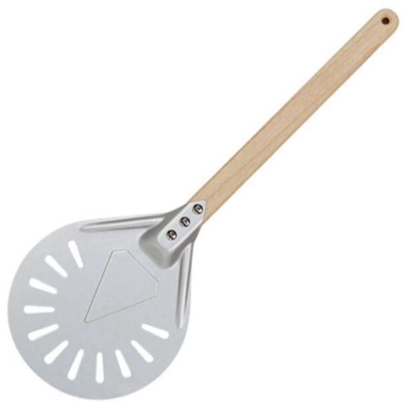 

baking & pastry tools 8 inch perforated pizza turning shovel aluminum wooden handle peel paddle short tool non slip