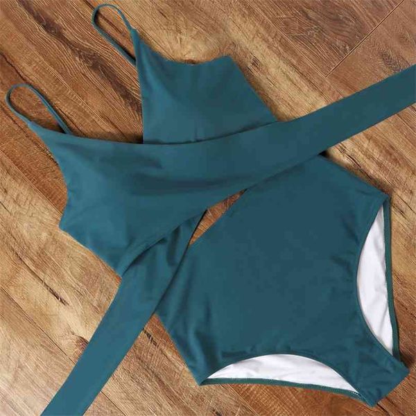 

swimsuit women cross swimwear high waist monokini bathing suit brazilian thong solid body leopard beach wear 210615, White;black