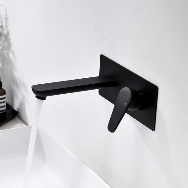 

bathroom sink faucets matte black chrome brass faucet concealed basin tap cold wash water wall mounted bath mixer