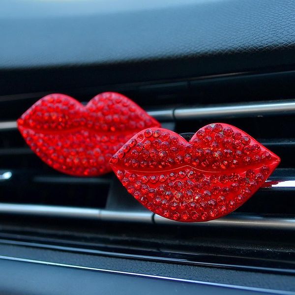 

car air freshener jewelry unique fashion cue lip profumi auto conditioner clip fresheners for ornaments red lips accessories