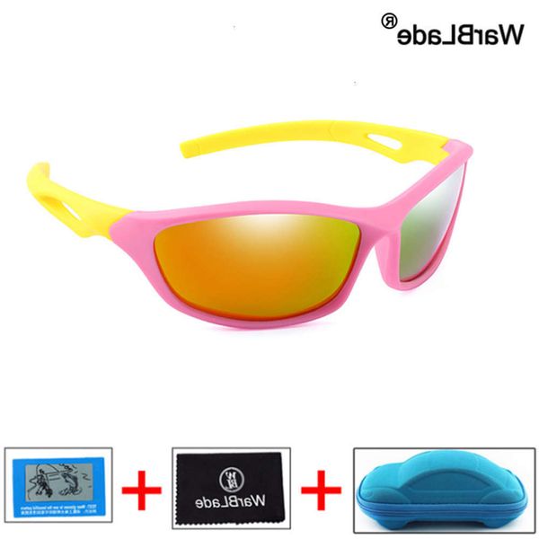 

highend accessories warblade new kids polarized children sunglass boys girl uv glass silicone eyewear oculos the sun with box, Black