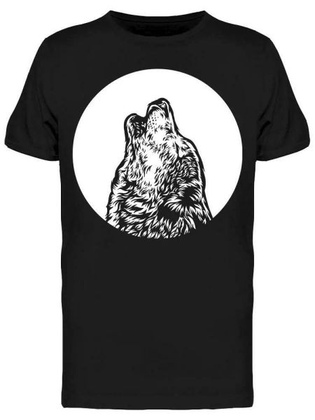 

howling wolf animal tee men's -image by shutterstock, White;black