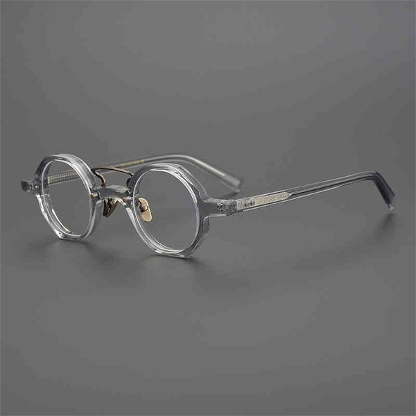 

73% off factory sale tortoiseshell color small square hand-made irregular glasses frame, height of men and women, small face 147, White;black