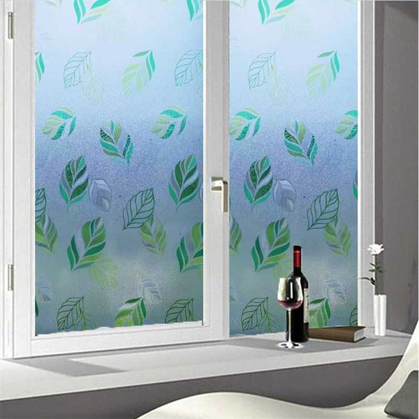 

window stickers 3d leaf privacy film,static cling uv blocking tint stickers,non adhesive light opaque decals