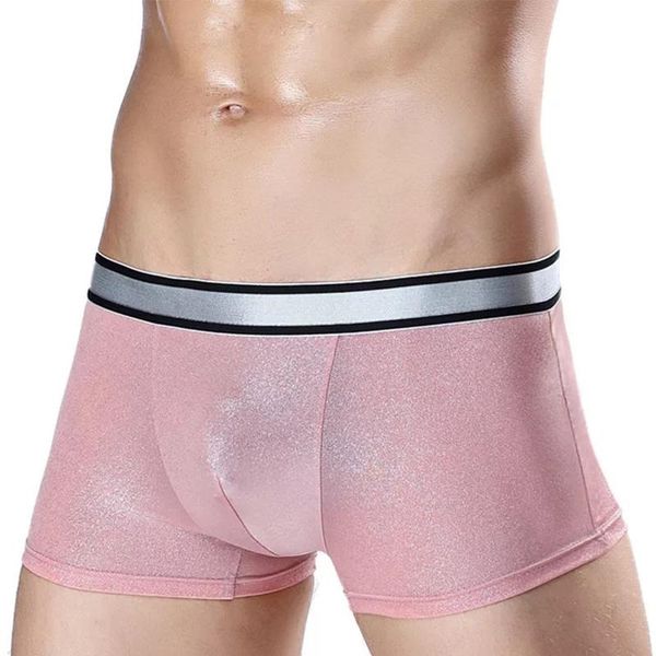 

underpants 3pcs direct selling men's underwear silver ice silk boxer briefs breathable shorts high quality, Black;white