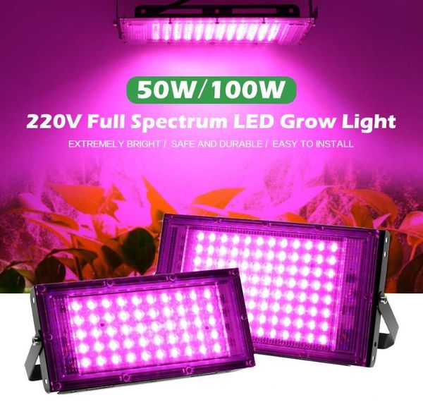 

grow light ac220v 50w 100w led full spectrum phyto lamp greenhouse hydroponic plant growth lighting for plants tent flower lights