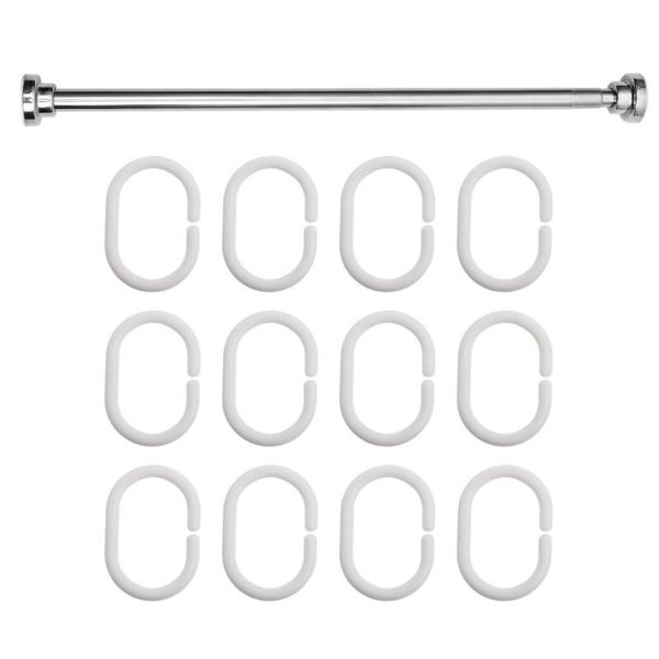 

shower curtains punch curtain rod thicken multipurpose pole with 12pcs hooks