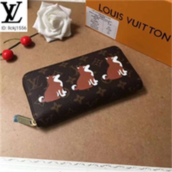 

chain canvas real brand purse puppy designer zipper wallet men luxury leather long howt wallets compact m60017 clutches evening new key card, Red;black