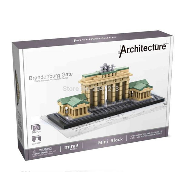 

lepining city classic street view germany berlin gate famous brandenburg mini micro diamond building blocks model toys gift 1008