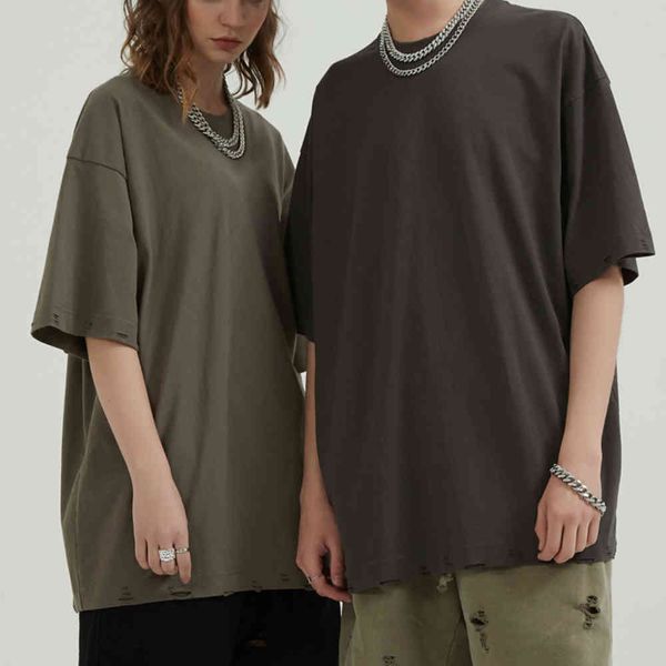 

t shirts summer vintage heavy cotton ripped t-shirt relaxed fit short sleeve raglan hip hop garment-wash tee streetwear, White