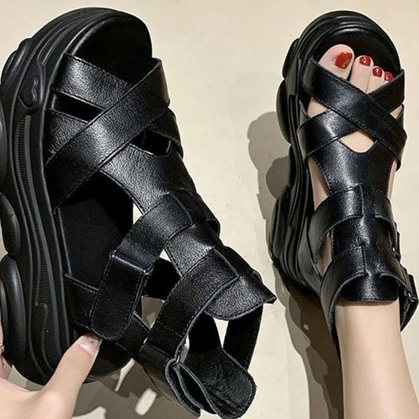 

leisure fashion casual sandals for women shoes gladiator flat platform comfy walking summer black brown female dress