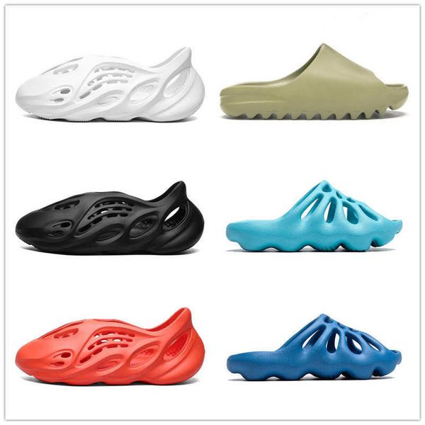 

2021 slipper shoes desert sand rubber slippers summer slides graffiti bone resin brown flat men and women beach foam runner size 36-45 ysj, Black