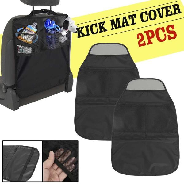 

car organizer 2pcs rear back auto seat kick covers w/ storage bag protectors scuff dirt protect kids baby children