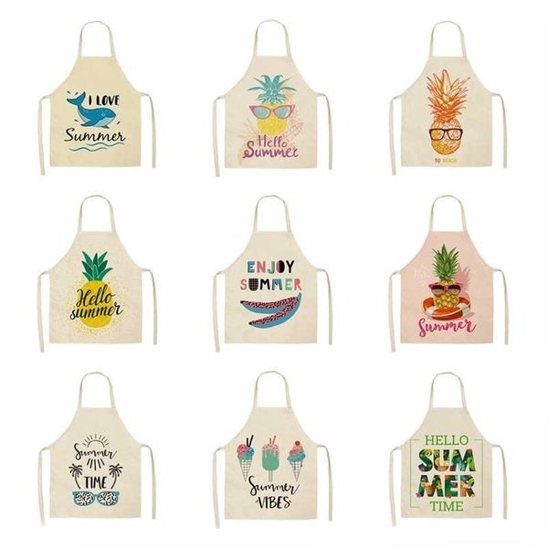 

aprons summer theme pattern baking accessories for women kitchen apron cooking