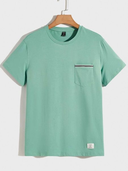 

men letter patched pocket front tee 61ol#, White;black