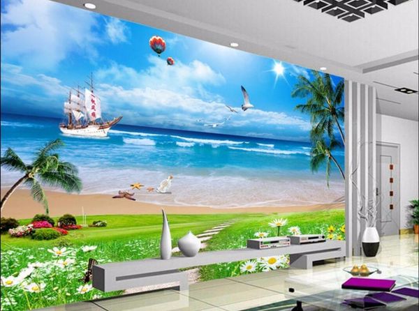 

wallpapers custom mural po 3d wallpaper sailing the sea gull home decor painting wall murals for living room walls 3 d