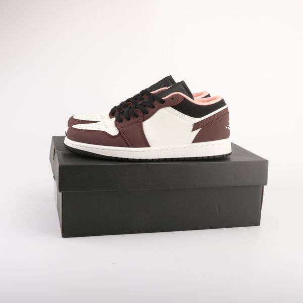 

men women jumpman 1 1s low mocha brown basketball shoes classic casual sneakers dc6991-200
