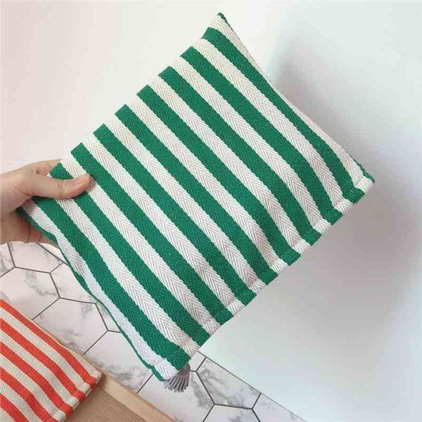 

korean striped cosmetic bag tassel pendant makeup bag thickened women travel cosmetic pouch beauty tool bags organizer