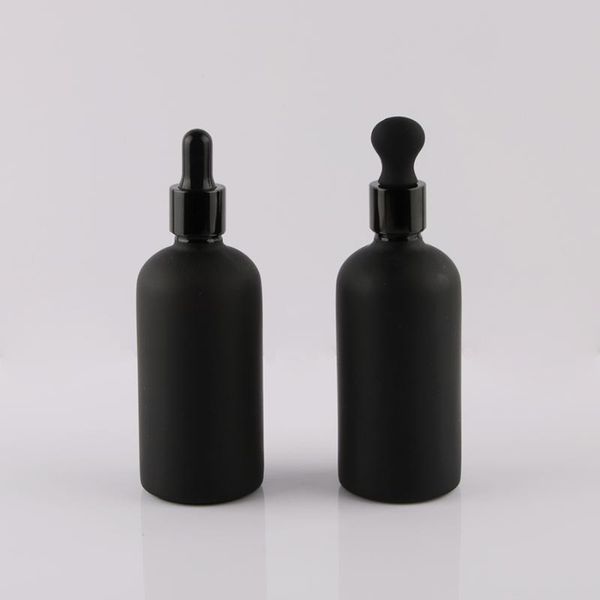 

storage bottles & jars wholesales 8pcs 100ml matte frosted black glass dropper bottle empty perfume liquid essential oil