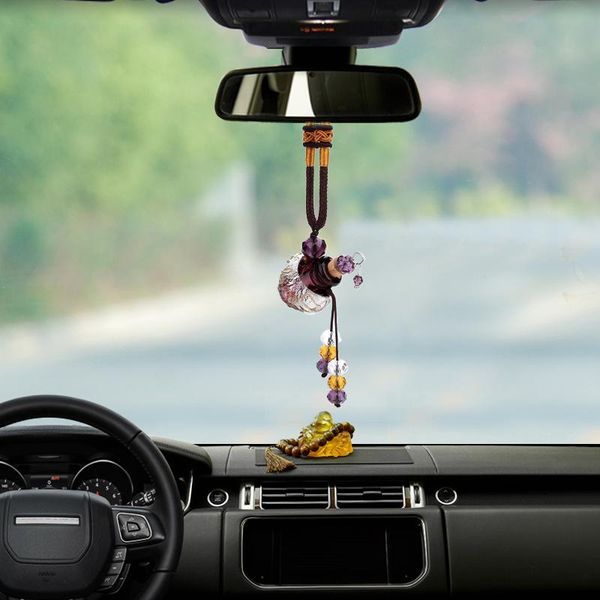 

car air freshener perfume bottle pendant with almond heart-shaped glass essence oil