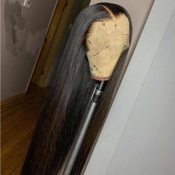 

synthetic wigs jet black color long lace front wig with baby hair straight daily cosplay for women preplucked fast ship