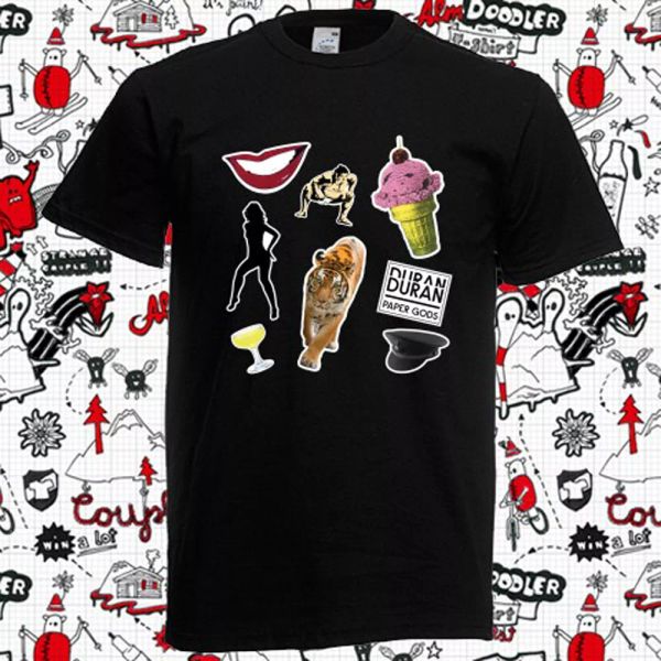 

Duran Duran Paper Gods Men's Black T-Shirt Size S-3XL, White;black