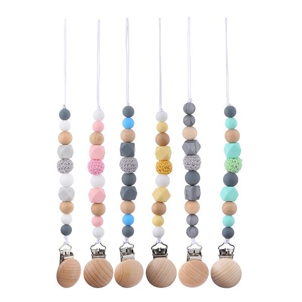 

pacifiers# baby pacifier clips silicone teething beads chain holder soothie teether toy pendant for