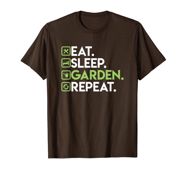 

eat sleep garden repeat - gardening shirt for gardeners, White;black