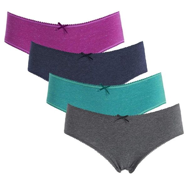 

women's swimwear attraco underwear cotton soft panties hipster briefs solid packs of 4, White;black