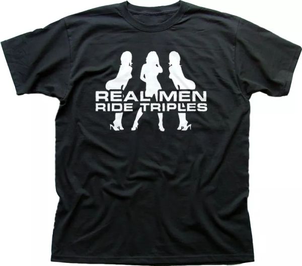 

Tripple Motorcycle Biker Triumph Speed Daytona funny BLACK printed t-shirt 9851, White;black