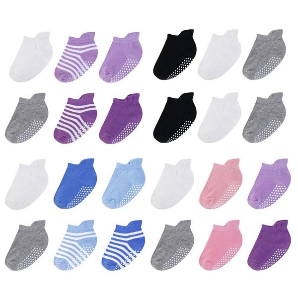 

pairs socks of a set non-slip baby for boys and girls different color chosen fitted 0 to 36 months four season, Pink;yellow