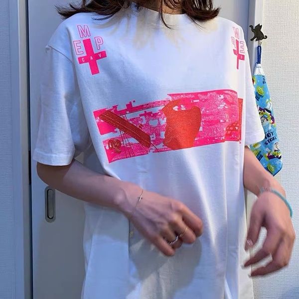 

ch chao brand cav empt pink cross print short sleeve t-shirt, White