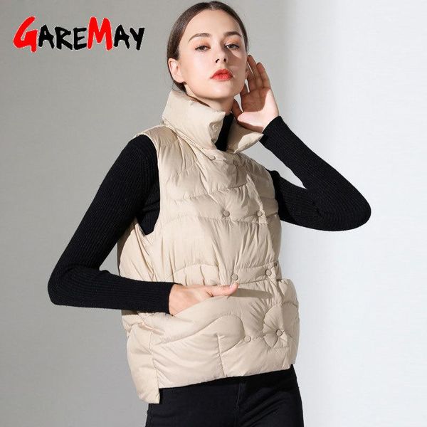 

women's vests winter down vest female sleeveless loose coat warm jacket for women thick turtleneck jackets, Black;white