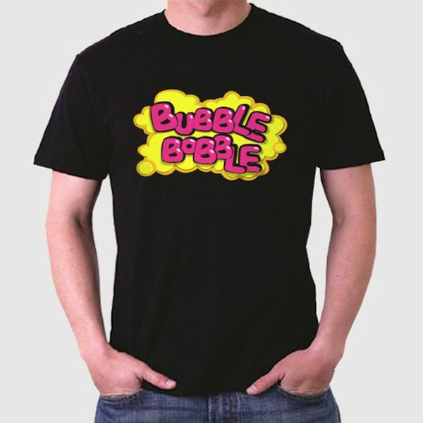 

New Bubble Bobble Logo Video Games Men's Black T-Shirt Size S to 3XL, White;black