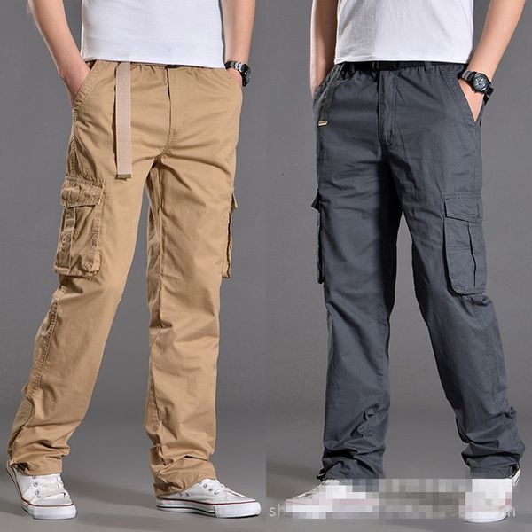 

washing men's water cotton tooling multi bag pants labor protection shop, Black