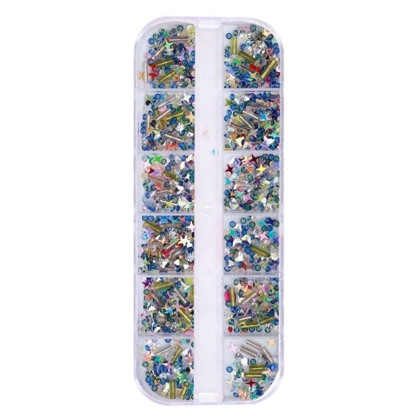 

grid heart moon star design nail sequins nails glitter decoration art aluminum 3d i6i0 decorations, Silver;gold