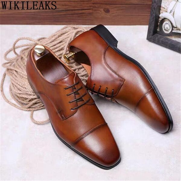

formal oxford shoes for men classic dress luxury party office 2021 professional plus zapatos de hombre, Black