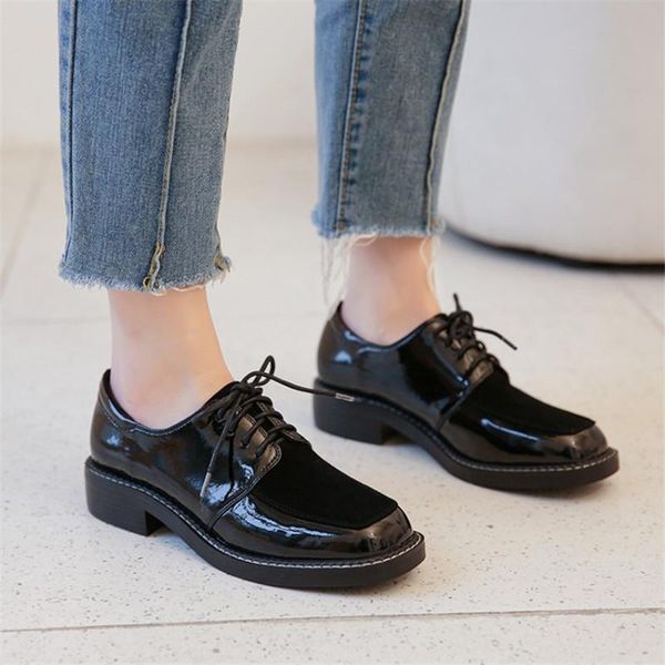 

dress shoes pxelena kid suede celebrity square toe chunky block low heels lace up casual comfort dating office lady woman, Black