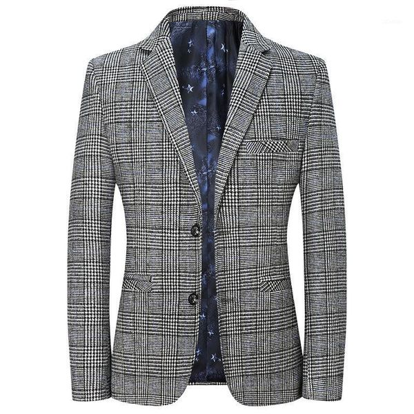 

men's suits & blazers suit 2021 young middle-aged business leisure plaid small single west coat, White;black