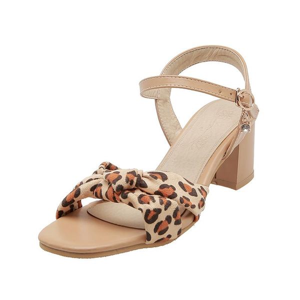 

leopard women sandals summer comfortable low heels shoe big size 44 45 ankle straps gladiator sandal, Black